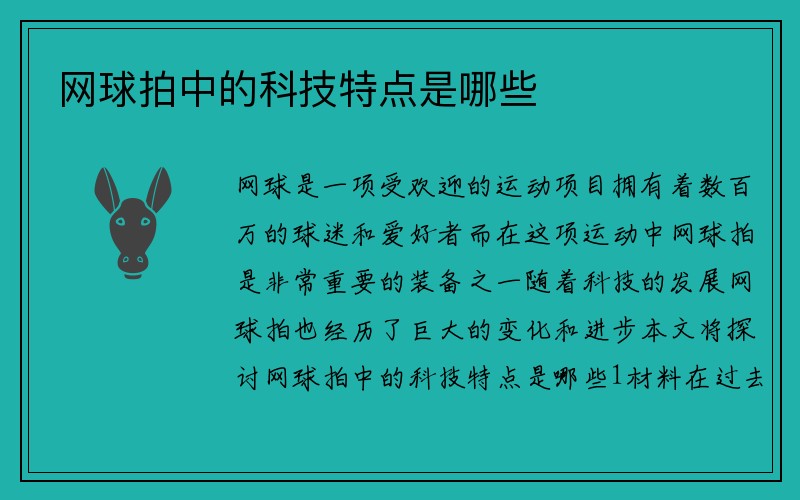 网球拍中的科技特点是哪些