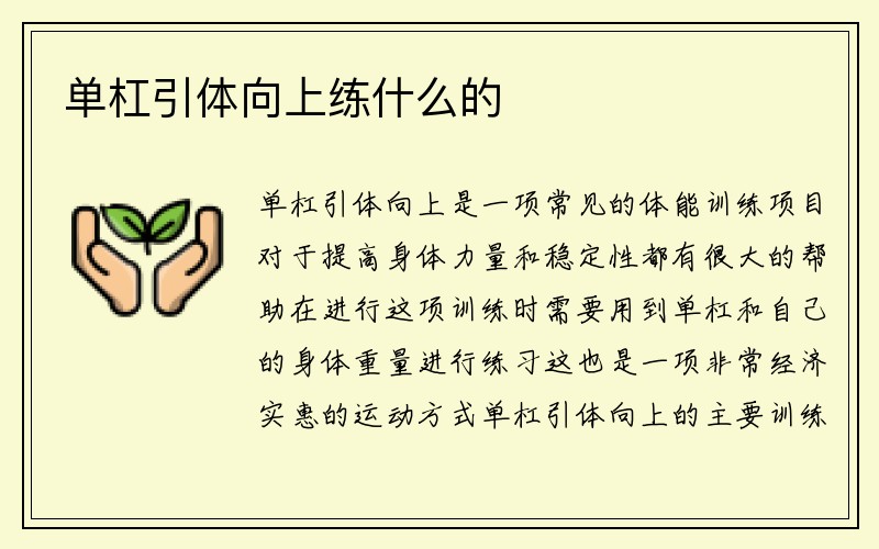 单杠引体向上练什么的