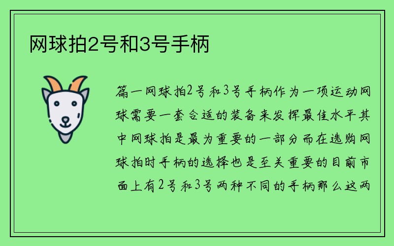 网球拍2号和3号手柄